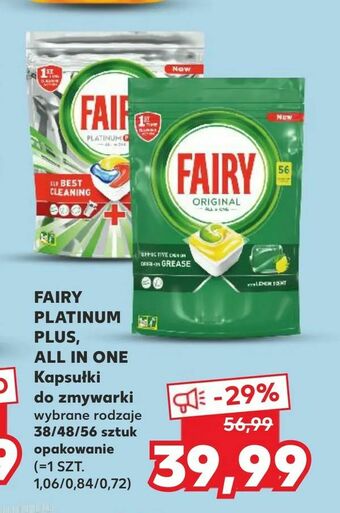 Kaufland FAIRY PLATINUM PLUS, ALL IN ONE Kapsułki do zmywarki oferta