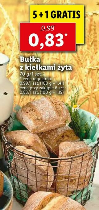 Lidl Bułka z kiełkami żyta oferta