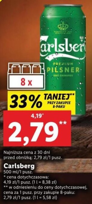 Lidl Carlsberg piwo 500ml oferta