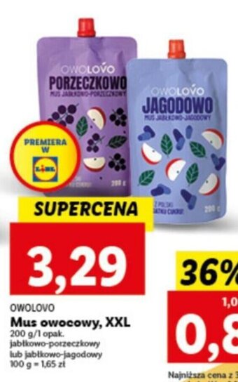 Lidl Owolovo mus owocowy XXL 200g oferta