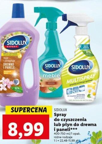 Sidolux Spray do czyszczenia lub płyn do drewna i paneli 400-750ml