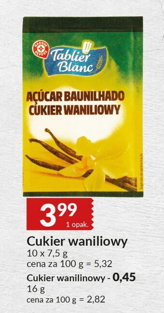 E.Leclerc Cukier waniliowy wiodąca marka tablier blanc oferta