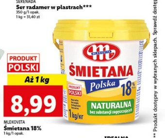 Lidl Śmietana mlekovita oferta