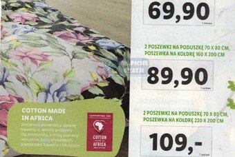 Lidl Livarno Pościel z bawełny renforce 220x200cm + 2szt. x 70x80cm oferta