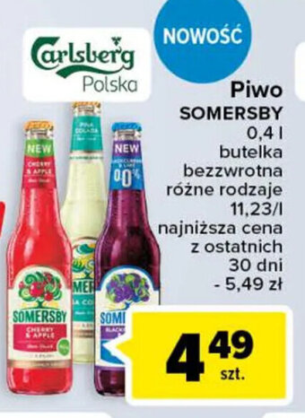 Carrefour Carlsberg Piwo Somersby 0,4l oferta