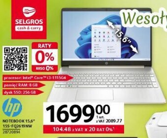 Selgros HP Notebook 15,6" 15S-FQ2619NW oferta