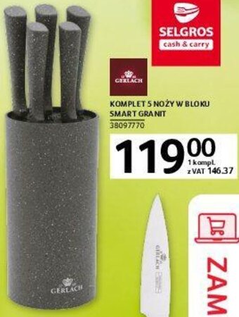 Selgros Gerlach Komplet 5 noży w bloku oferta