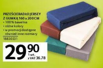 Selgros Prześcieradło jersey z gumką 160 x 200 cm oferta