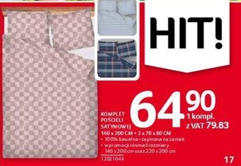 Selgros Komplet pościeli satynowej 160 x 200 cm oferta