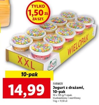 Lidl Farmer jogurt z drażami 10-pak 10x135g oferta