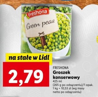 Lidl Freshona groszek konserwowy 425ml oferta