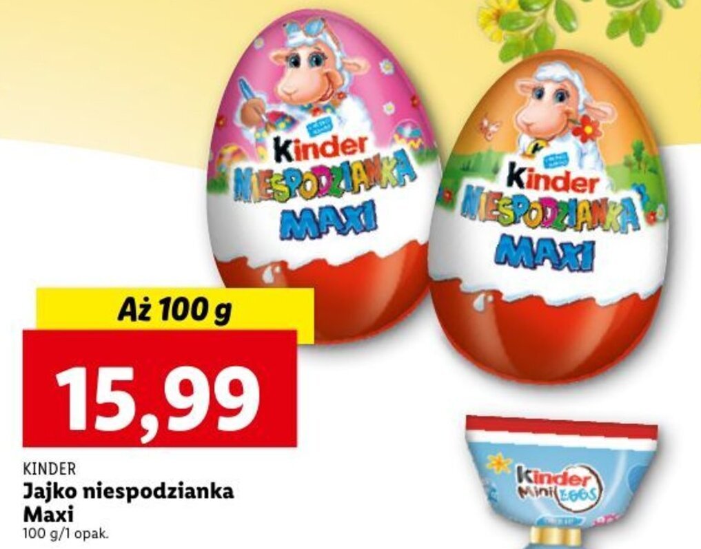 Promocja Kinder Jajko Niespodzianka Maxi 100g W Lidl