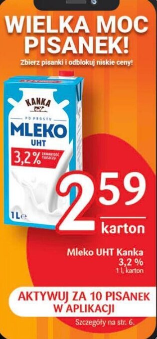 Delikatesy Centrum Kanka Mleko UHT 3,2% 1l oferta