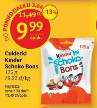 Delikatesy Centrum Ferrero Cukierki Kinder Schoko Bons 125g oferta