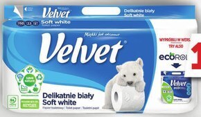 Groszek Velvet delikatnie biały papier toaletowy 8 rolek oferta