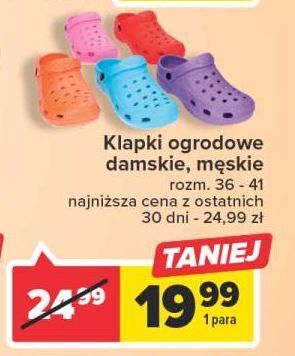 Carrefour Klapki ogrodowe damskie oferta