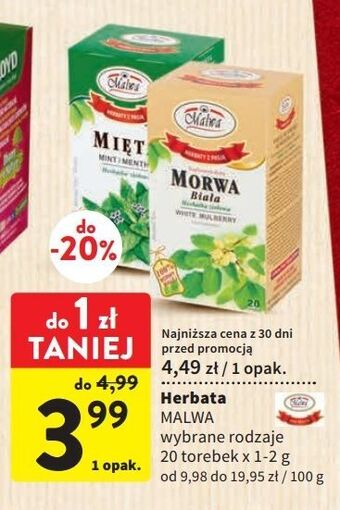 Intermarche Herbatka mięta malwa tea oferta