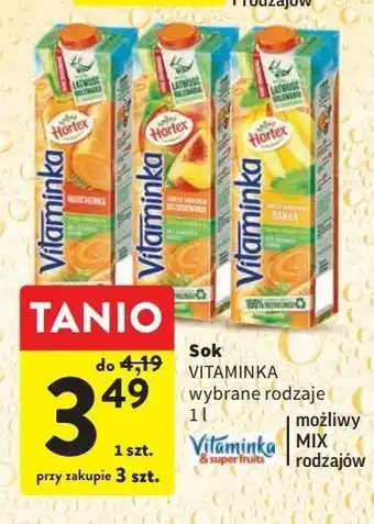 Intermarche Sok marchew-jabłko-brzoskwinia hortex vitaminka oferta