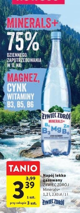 Intermarche Woda lekko gazowana żywiec zdrój minerals+ oferta