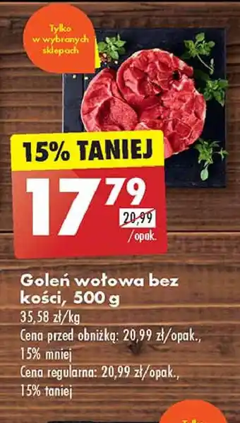 Biedronka Goleń wołowa bez kości oferta
