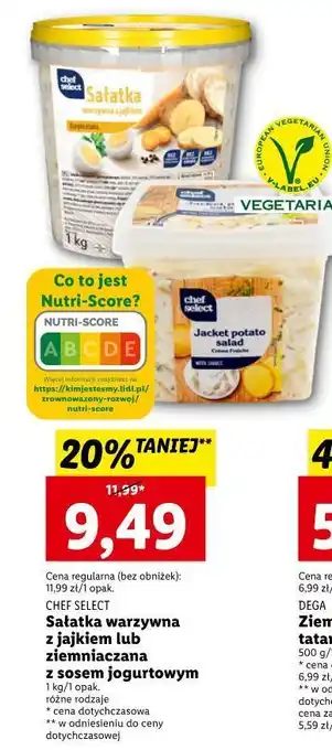 Lidl Sałatka ziemniaczana z jogurtem chef select oferta