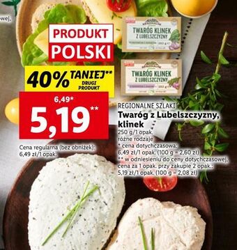 Lidl Twaróg klinek z lubelszczyzny ze szpinakiem i czosnkiem regionalne szlaki oferta