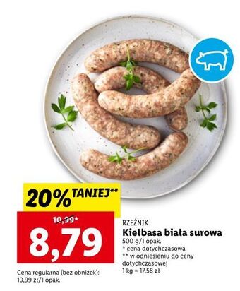 Lidl Kiełbasa biała surowa rzeźnik codzienna dostawa oferta