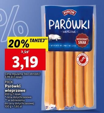 Lidl Parówki wieprzowe pikok oferta