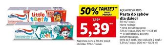 Lidl Pasta do zębów 3-5 aquafresh little teeth oferta