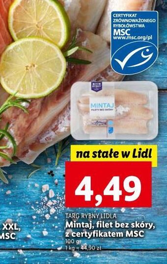 Lidl Mintaj filet bez skóry targ rybny lidla oferta