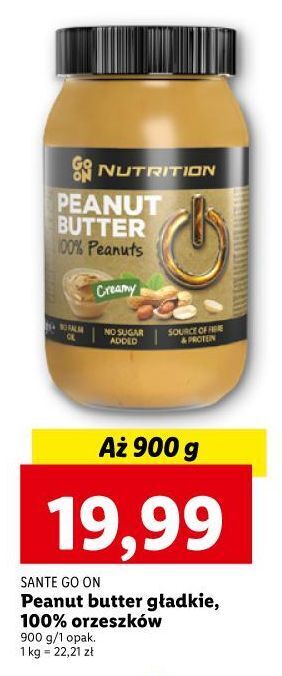Lidl Masło orzechowe smooth sante go on! nutrition oferta