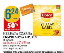 E.Leclerc Herbata lipton yellow label tea oferta