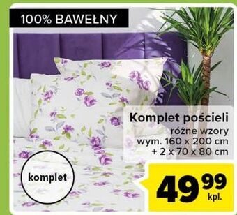 Carrefour Komplet pościeli bawełnianej 160 x 200 cm + 2 70 80 oferta