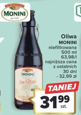 Carrefour Oliwa z oliwek monini non filtrato oferta
