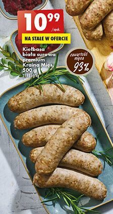 Biedronka Kiełbasa biała surowa premium kraina mięs oferta
