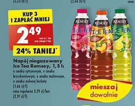 Biedronka Napój o smaku malinowym remsey ice tea oferta