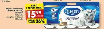 Biedronka Papier toaletowy komfort queen oferta