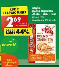 Biedronka Mąka pełnoziarnista pszenna złote pola oferta