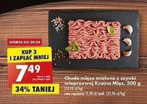 Biedronka Mięso mielone z szynki wieprzowej kraina mięs oferta