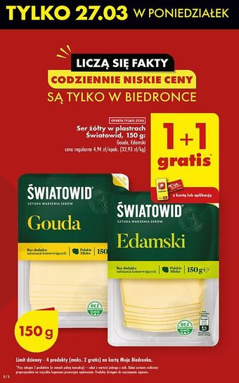 Biedronka Ser gouda światowid oferta