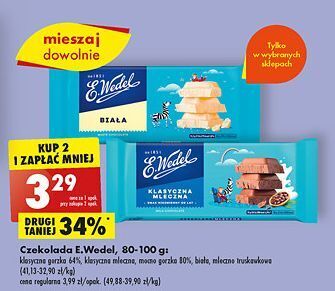 Biedronka Czekolada mocno gorzka 80% e. wedel oferta
