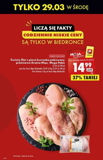 Biedronka Filet z piersi kurczaka kraina mięs oferta