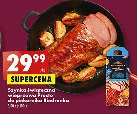 Biedronka Szynka świąteczna wieprzowa biedronka prosto do piekarnika oferta