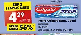 Biedronka Pasta do zębów cooling crystals colgate max fresh oferta