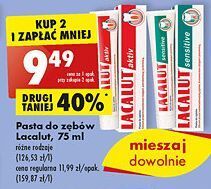 Biedronka Pasta do zębów lacalut aktiv oferta