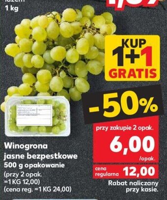 Kaufland Winogrona jasne bezpestkowe 500g oferta