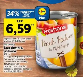 Lidl Brzoskwinie połówki w syropie oferta