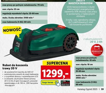 Lidl Robot koszący 20 v parkside oferta