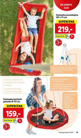 Lidl Huśtawka bocianie gniazdo oferta