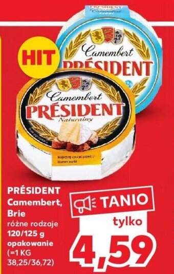 Kaufland Président Camembert, Brie 120/125g oferta